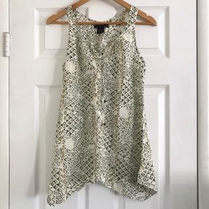 Calvin Klein Patterned Shark Bite Hem Tank Top